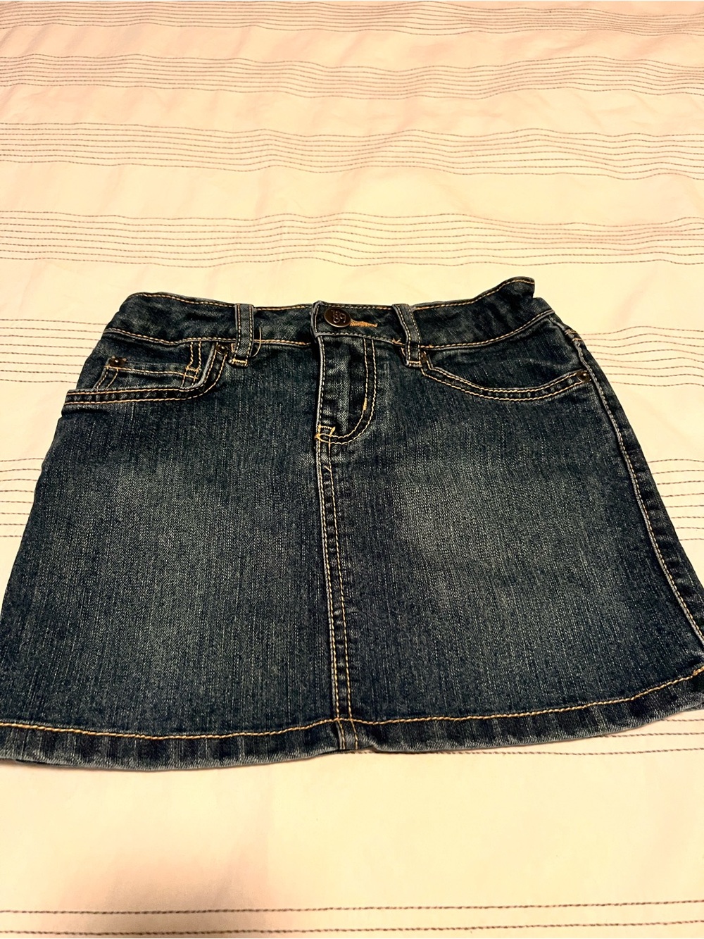 Classic Dark Wash Denim Skirt - Girls